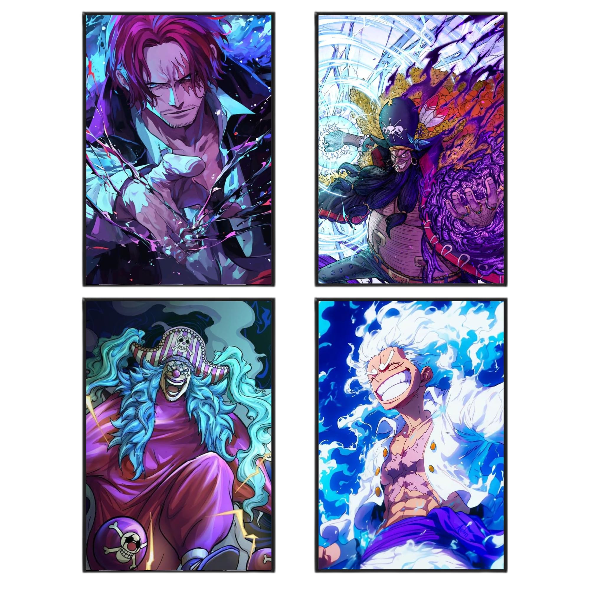 Aniculture One Piece New Yonko Anime Posters, Pack of 4, A3 Size